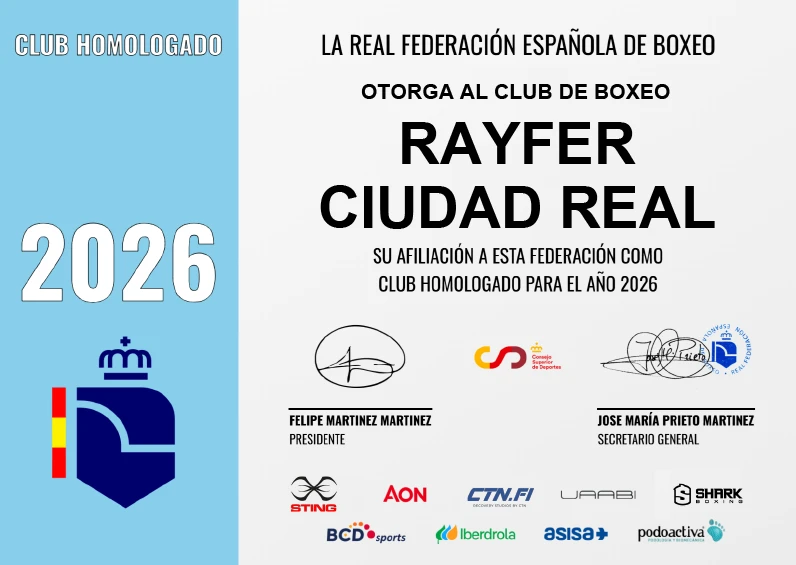 boxeo rayfer club homologado 2026